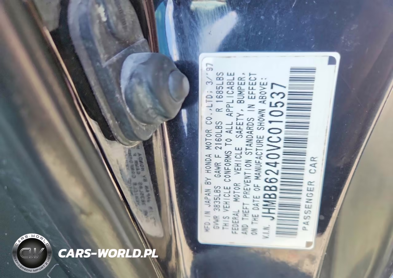 1997 Honda Prelude VIN:JHMBB6240VC010537 - 12