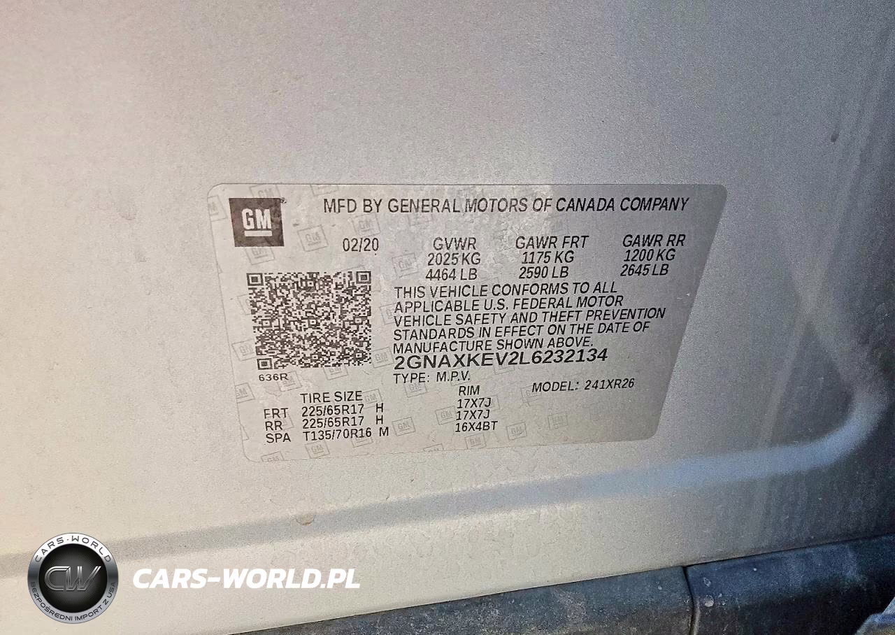 2020 Chevrolet Equinox Lt VIN:2GNAXKEV2L6232134 - 13