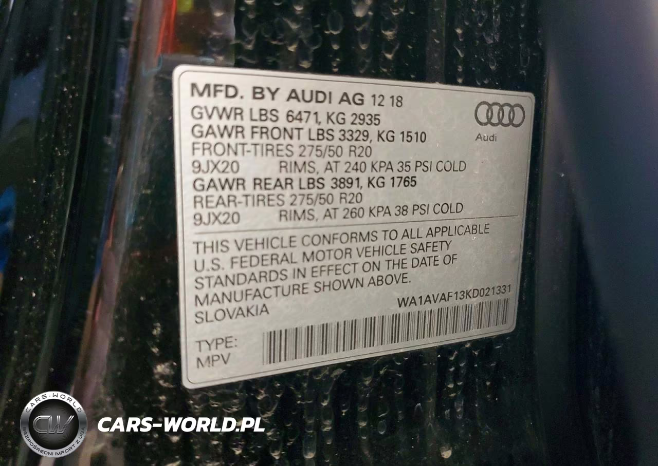 2019 Audi Q8 Premium VIN:WA1AVAF13KD021331 - 13