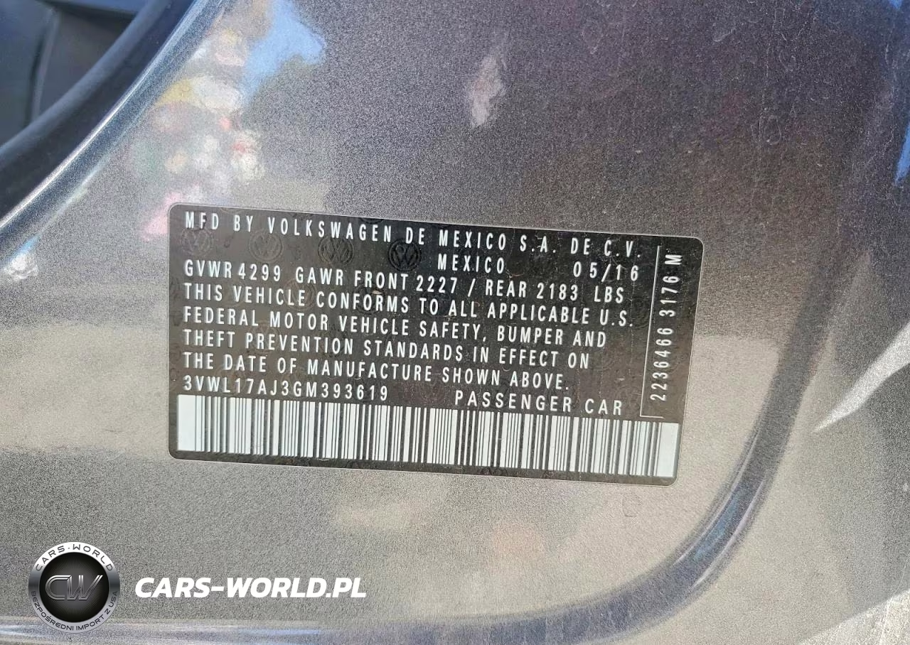 2016 Volkswagen Jetta Sel VIN:3VWL17AJ3GM393619 - 12