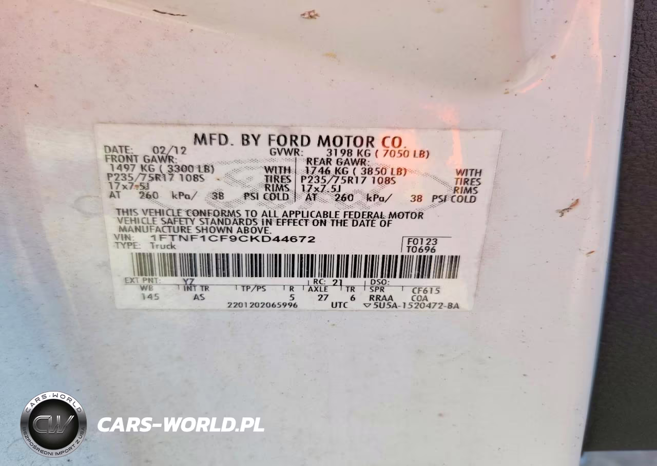 2012 Ford F150 VIN:1FTNF1CF9CKD44672 - 13