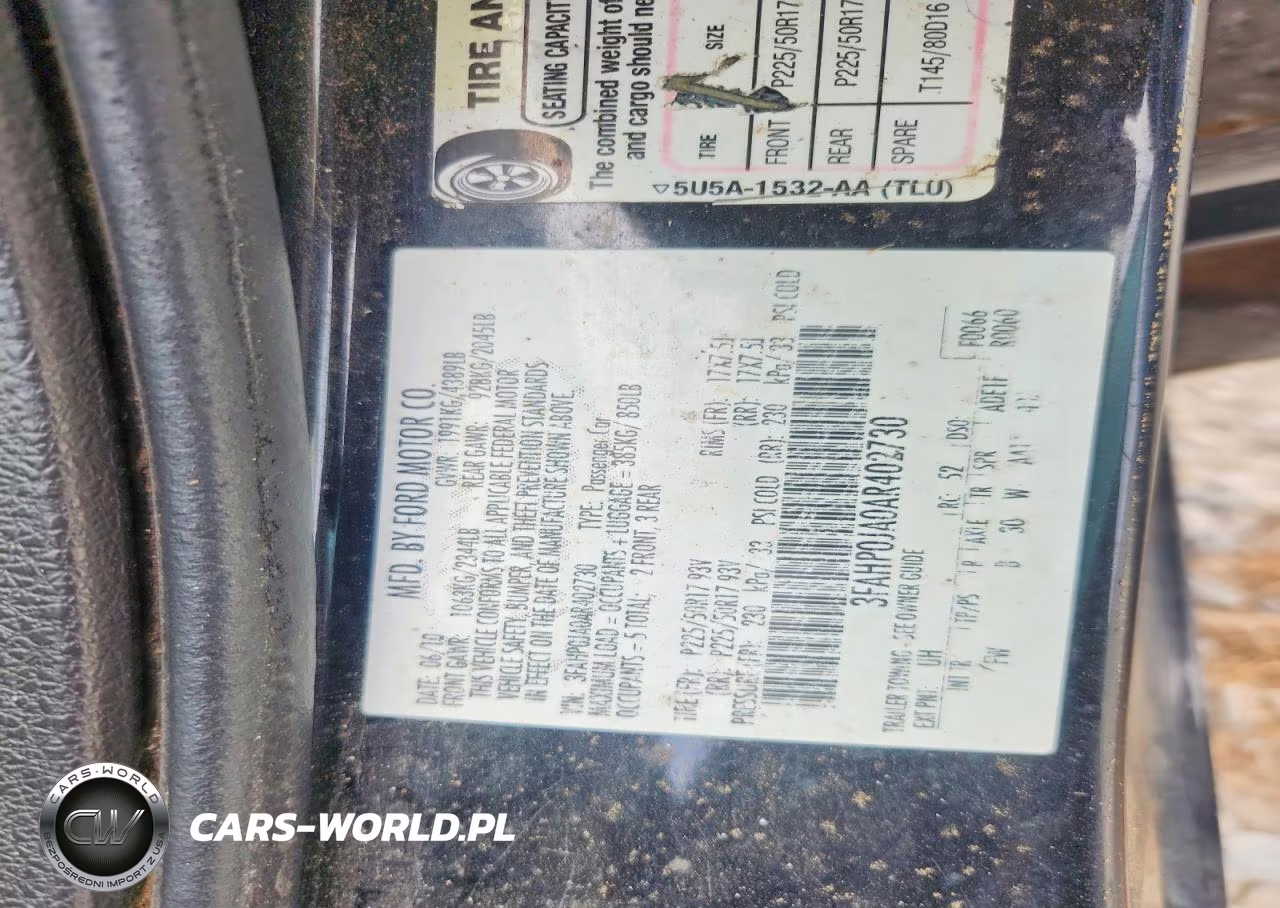 2010 Ford Fusion Sel VIN:3FAHP0JA0AR402730 - 12