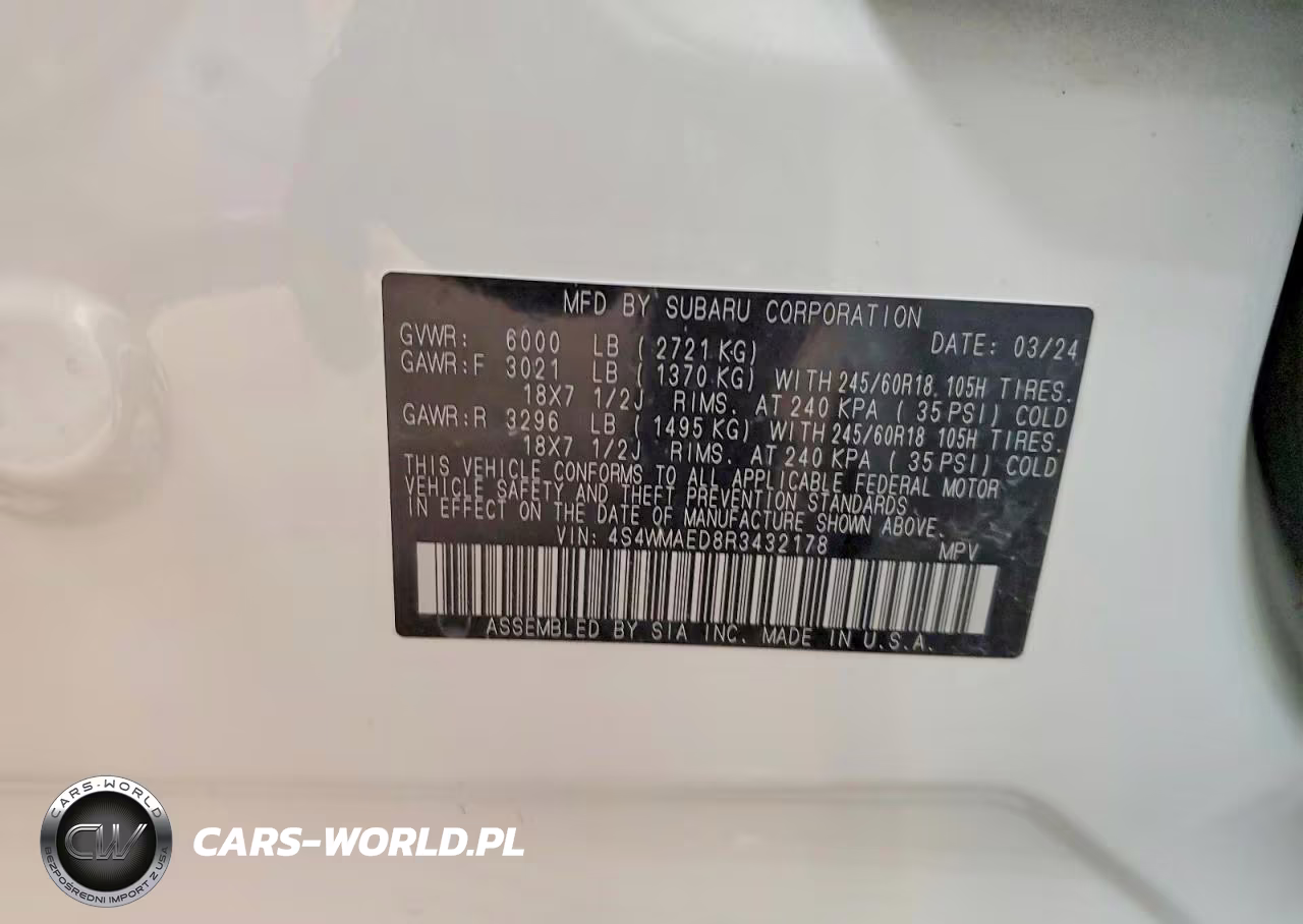 2024 Subaru Ascent Premium VIN:4S4WMAED8R3432178 - 13