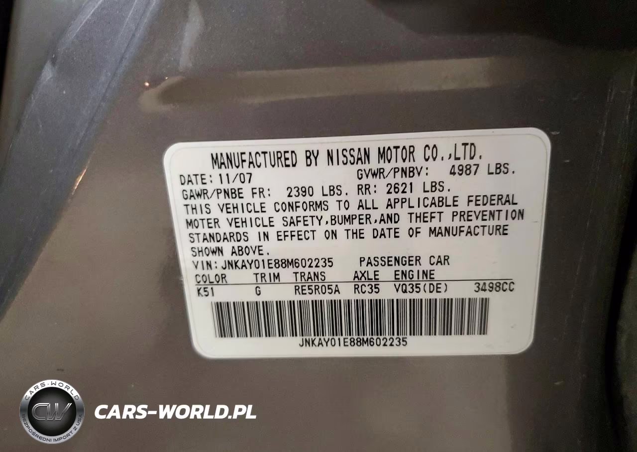2008 Infiniti M35 Base VIN:JNKAY01E88M602235 - 12