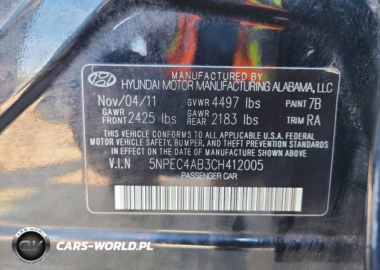 2012 Hyundai Sonata Limited 2.0T VIN:5NPEC4AB3CH412005 - 12