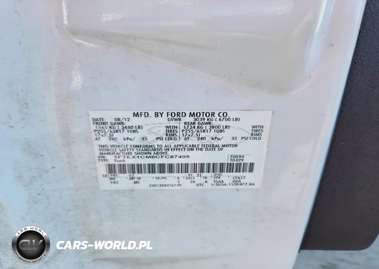 2012 Ford F150 Super Cab VIN:1FTEX1CM6CFC87495 - 12