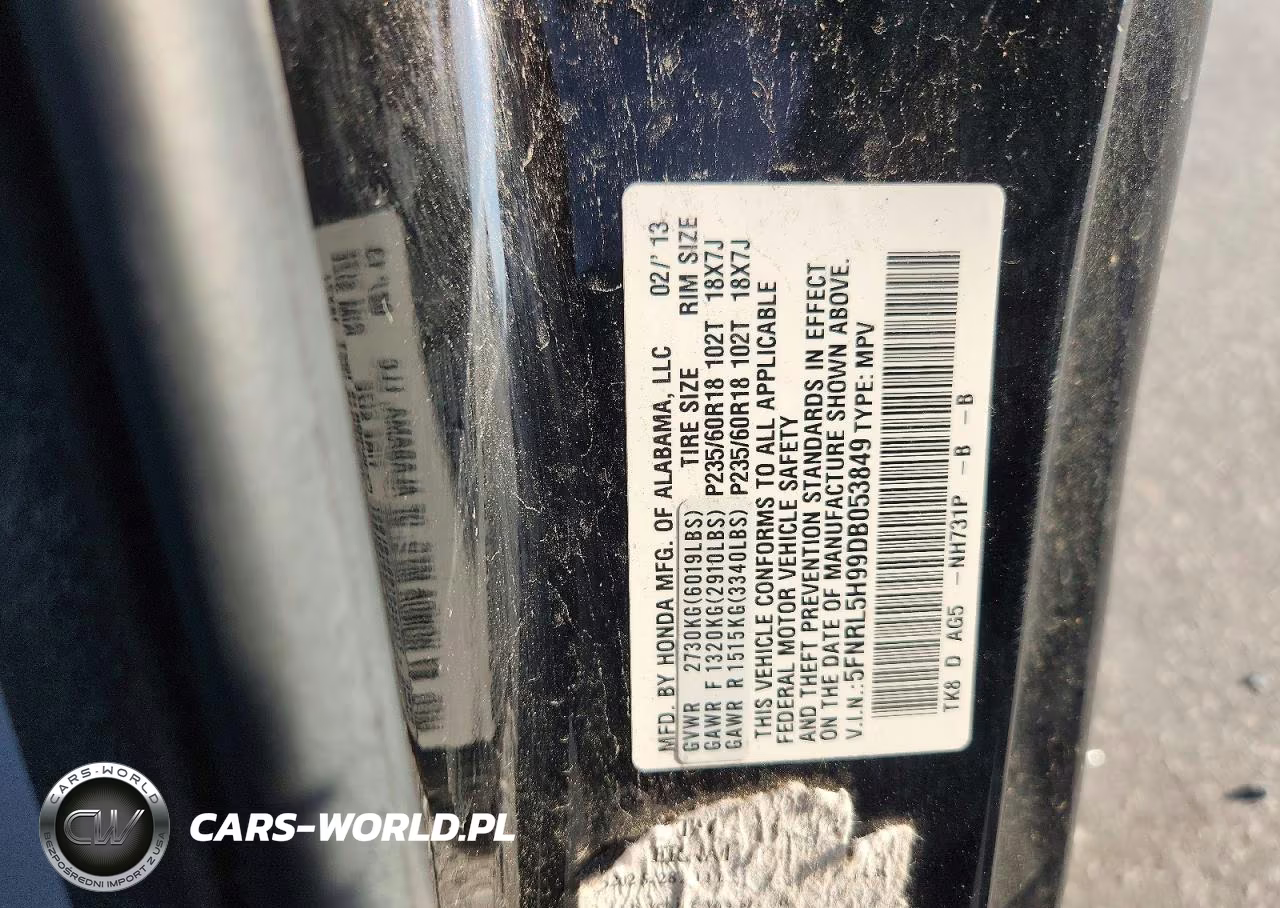 2013 Honda Odyssey Touring VIN:5FNRL5H99DB053849 - 13