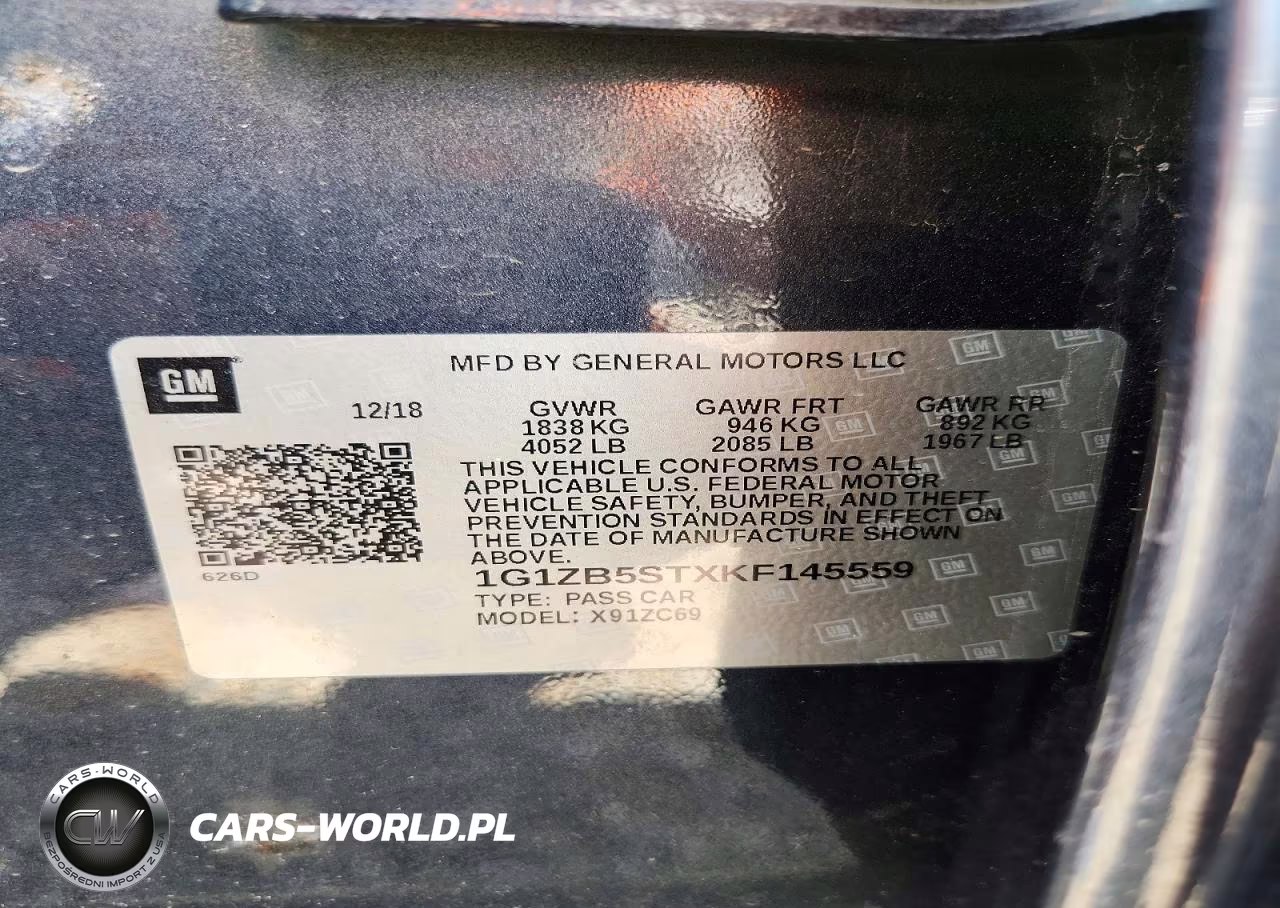 2019 Chevrolet Malibu Ls VIN:1G1ZB5STXKF145559 - 12