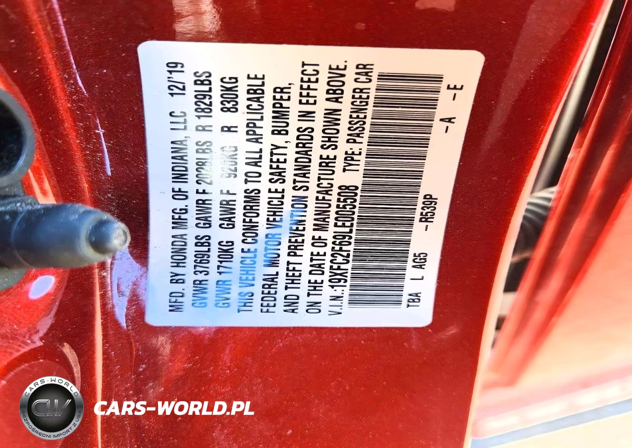 2020 Honda Civic Lx VIN:19XFC2F69LE005508 - 12