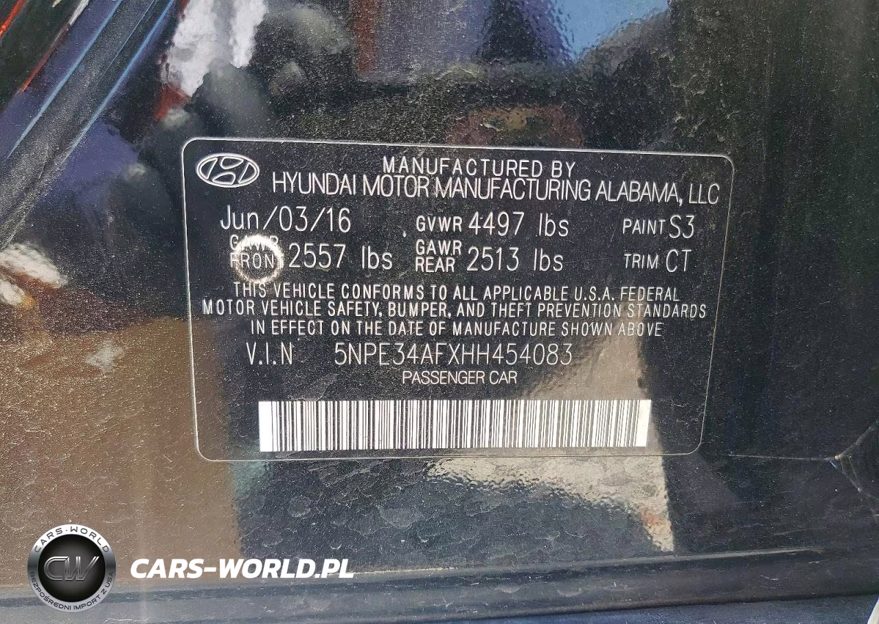 2017 Hyundai Sonata Sport VIN:5NPE34AFXHH454083 - 12