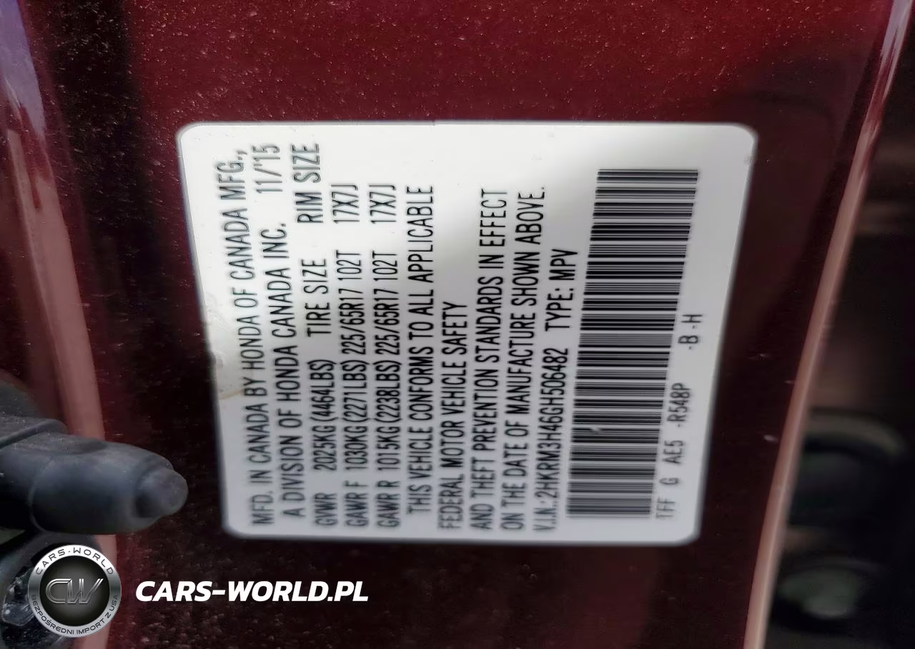 2016 Honda Cr-V Se VIN:2HKRM3H46GH506482 - 13