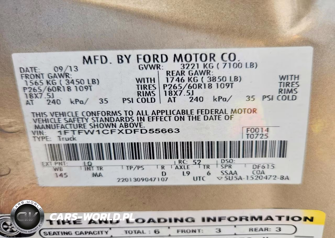 2013 Ford F150 Supercrew VIN:1FTFW1CFXDFD55663 - 12