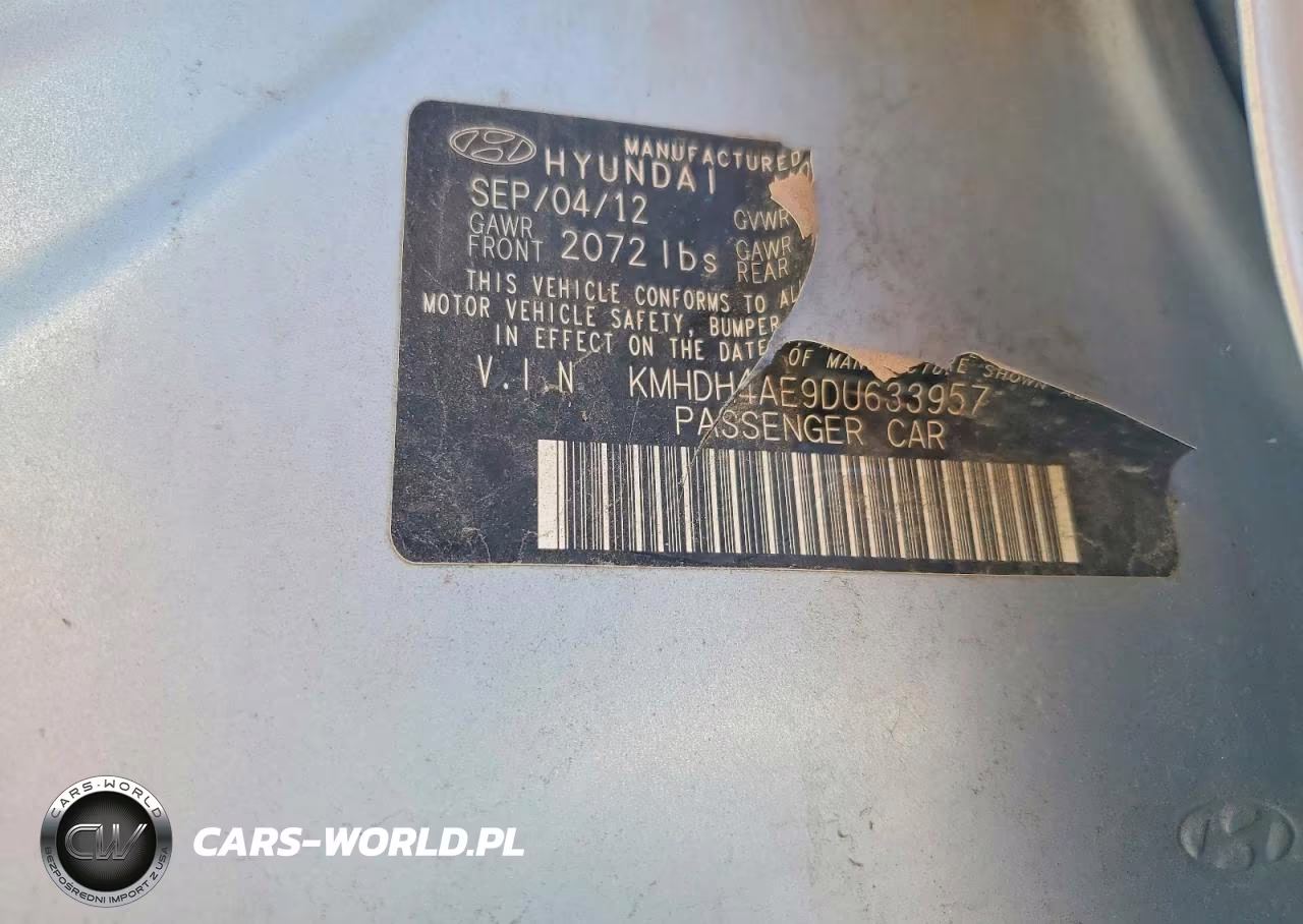 2013 Hyundai Elantra Gls VIN:KMHDH4AE9DU633957 - 12