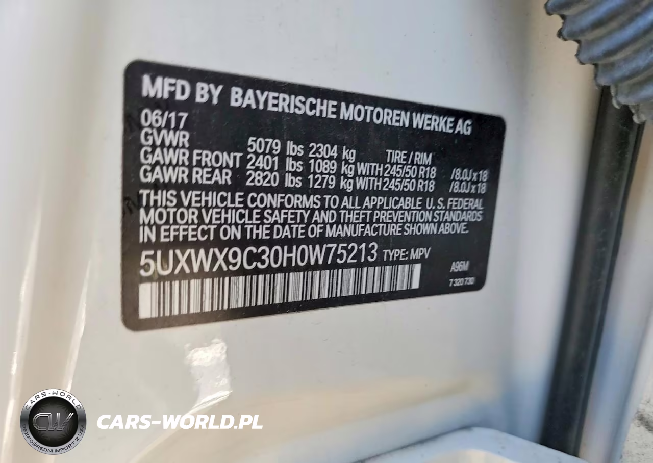 2017 BMW X3 xDrive28I VIN:5UXWX9C30H0W75213 - 14