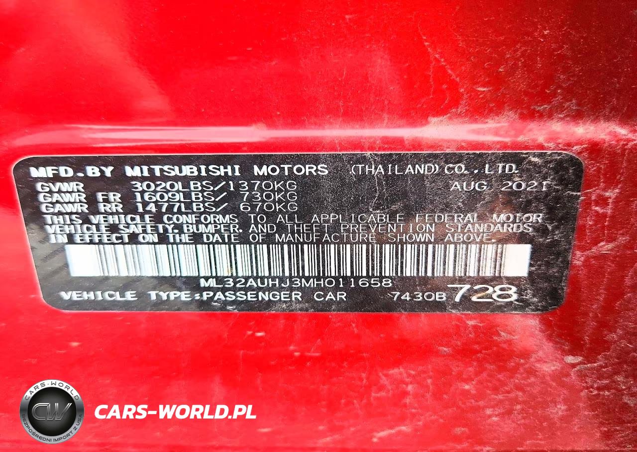 2021 Mitsubishi Mirage Es VIN:ML32AUHJ3MH011658 - 12