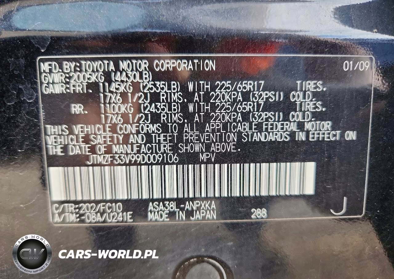 2009 Toyota Rav4 Base VIN:JTMZF33V99D009106 - 13