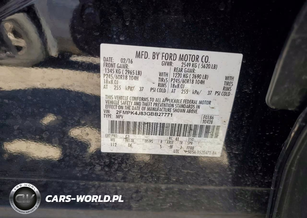 2016 Ford Edge Sel VIN:2FMPK4J83GBB27771 - 14