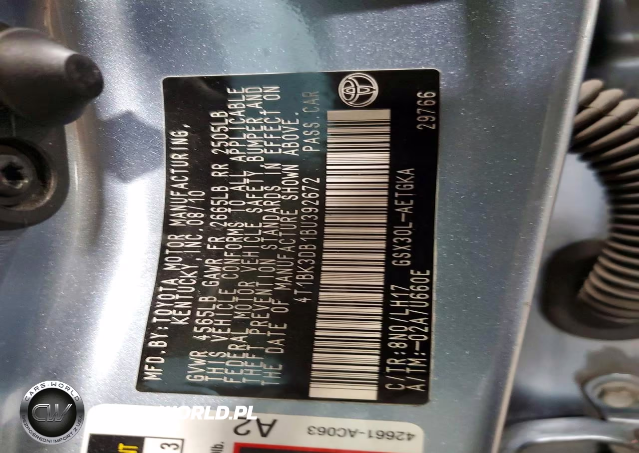 2011 Toyota Avalon Base VIN:4T1BK3DB1BU392672 - 12