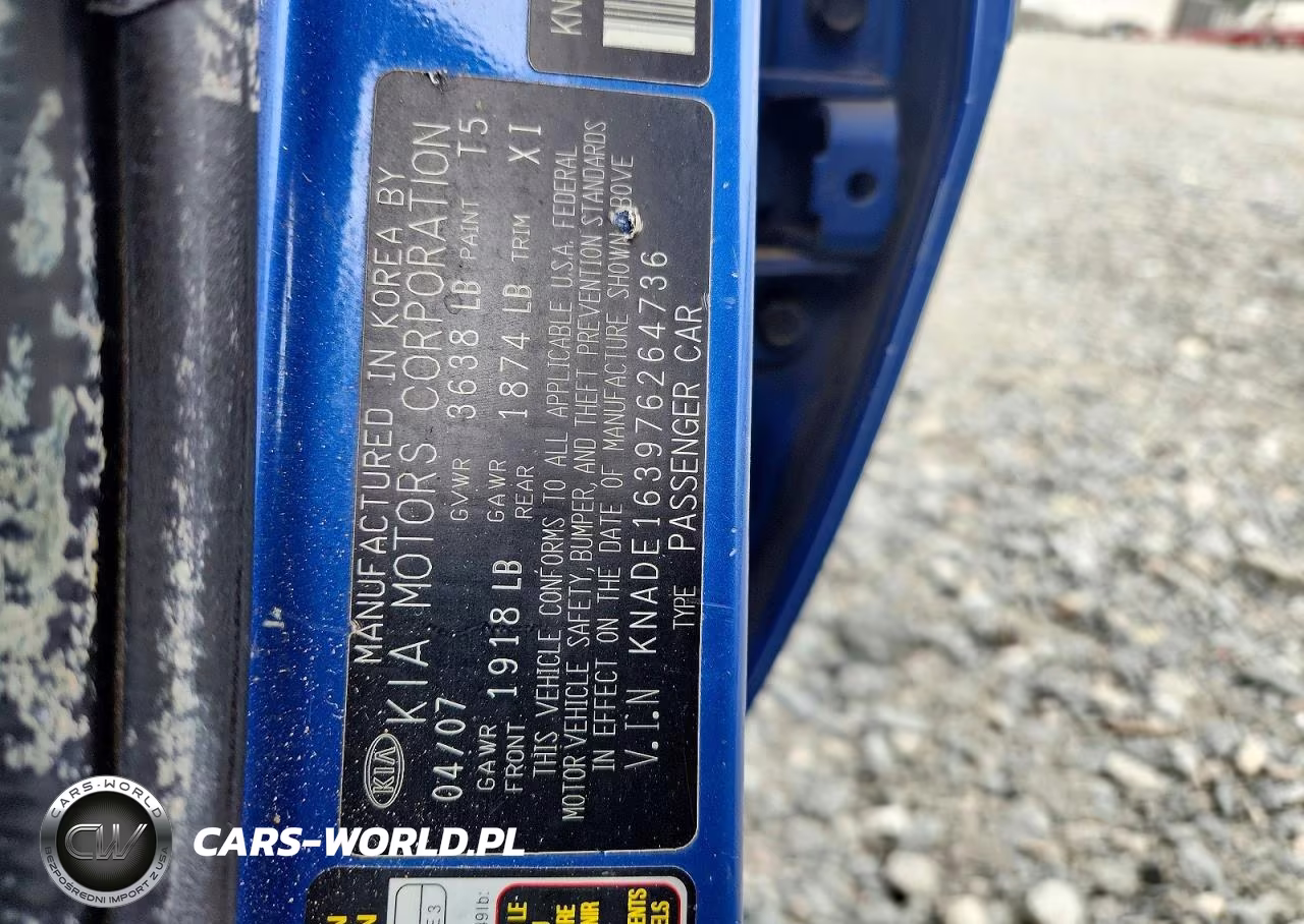 2007 Kia Rio5 Sx VIN:KNADE163976264736 - 12