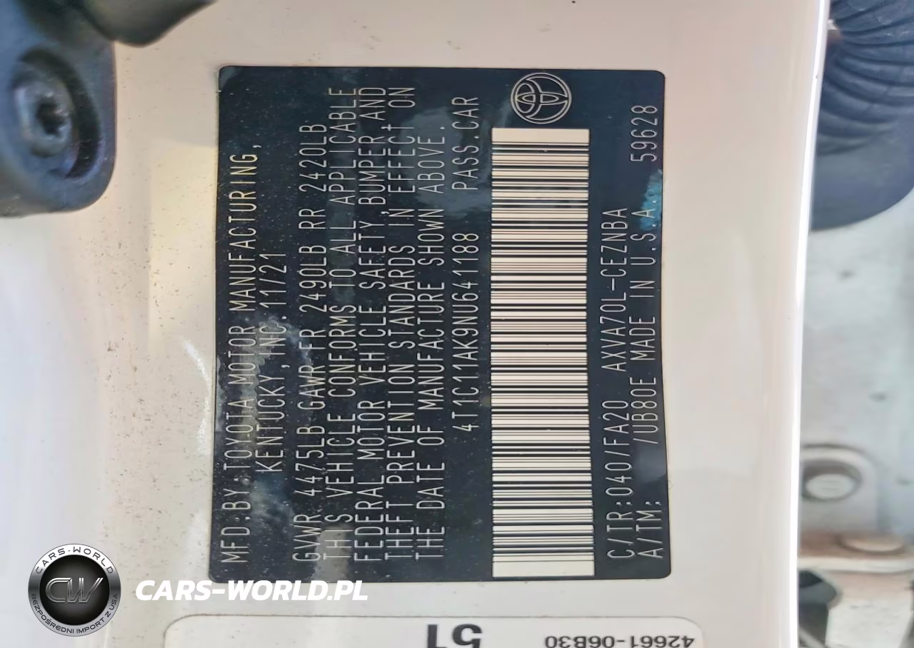 2022 Toyota Camry Le VIN:4T1C11AK9NU641188 - 14