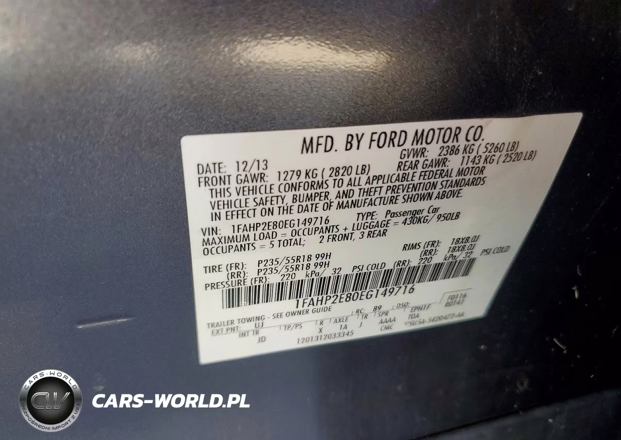 2014 Ford Taurus Sel VIN:1FAHP2E80EG149716 - 12