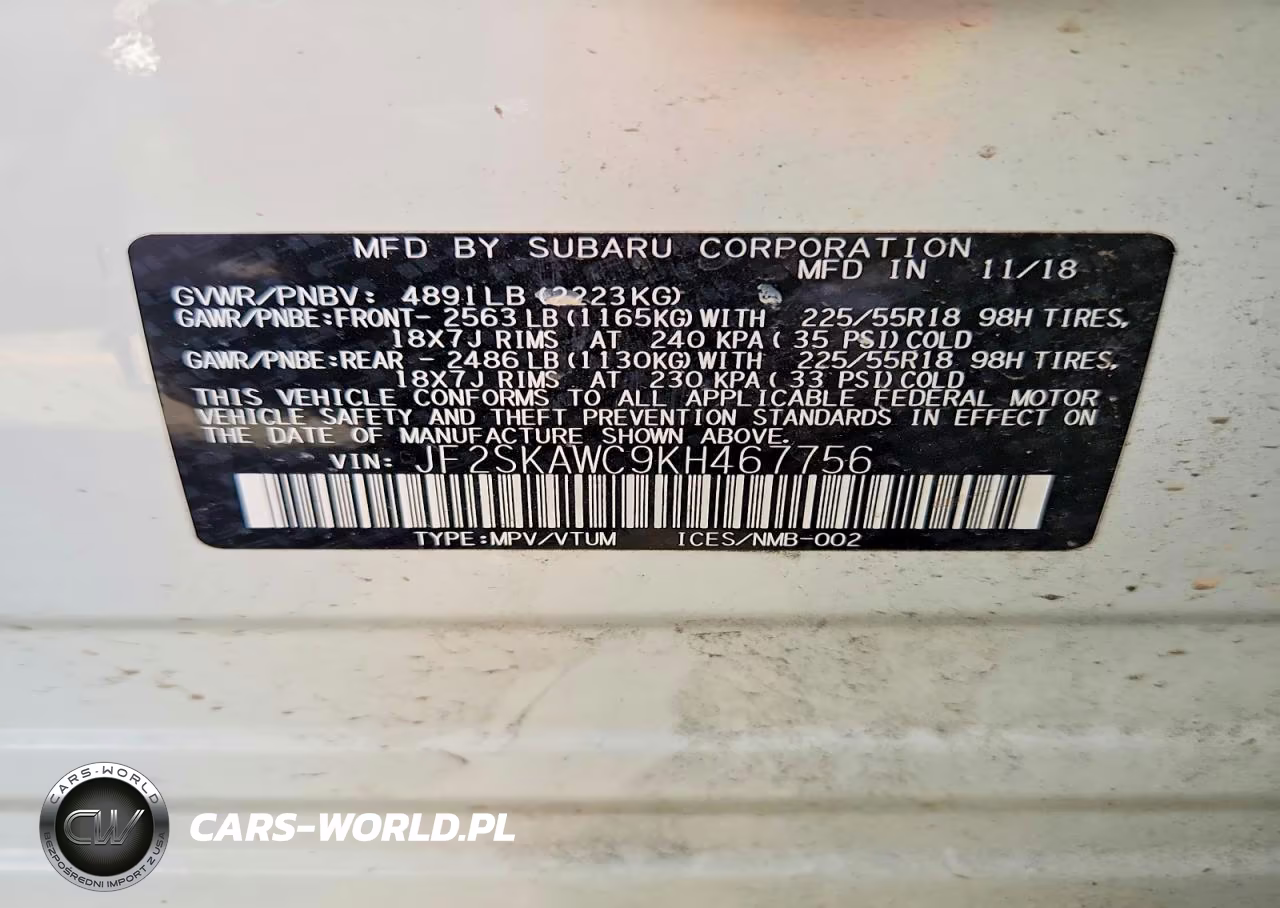 2019 Subaru Forester Touring VIN:JF2SKAWC9KH467756 - 13