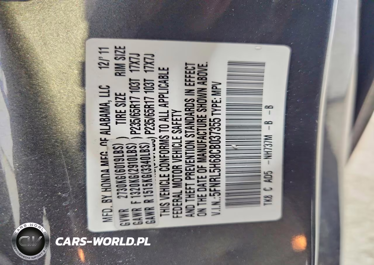2012 Honda Odyssey Exl VIN:5FNRL5H68CB037355 - 13