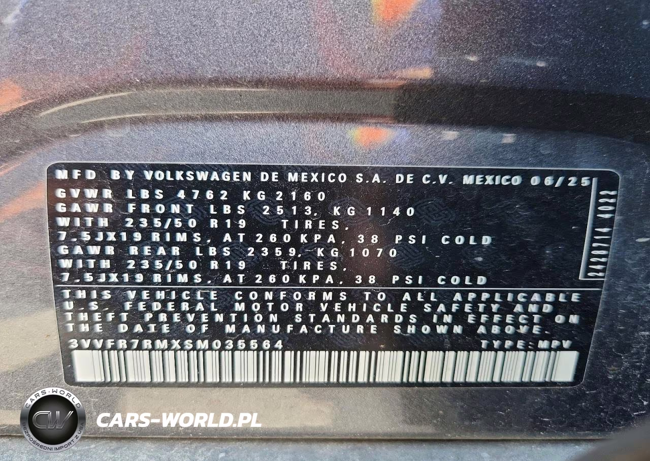 2025 Volkswagen Tiguan Se VIN:3VVFR7RMXSM035564 - 13