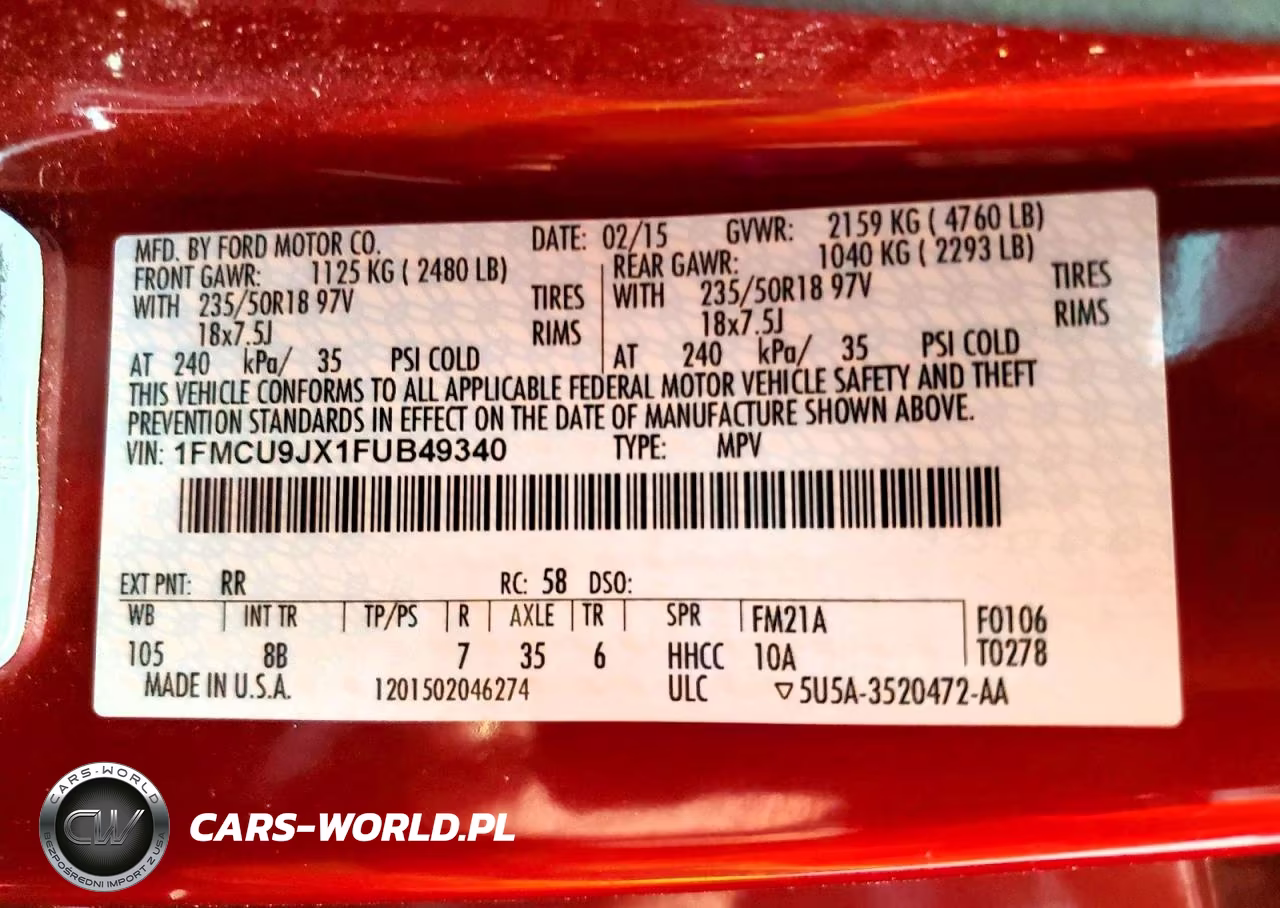 2015 Ford Escape Titanium VIN:1FMCU9JX1FUB49340 - 13