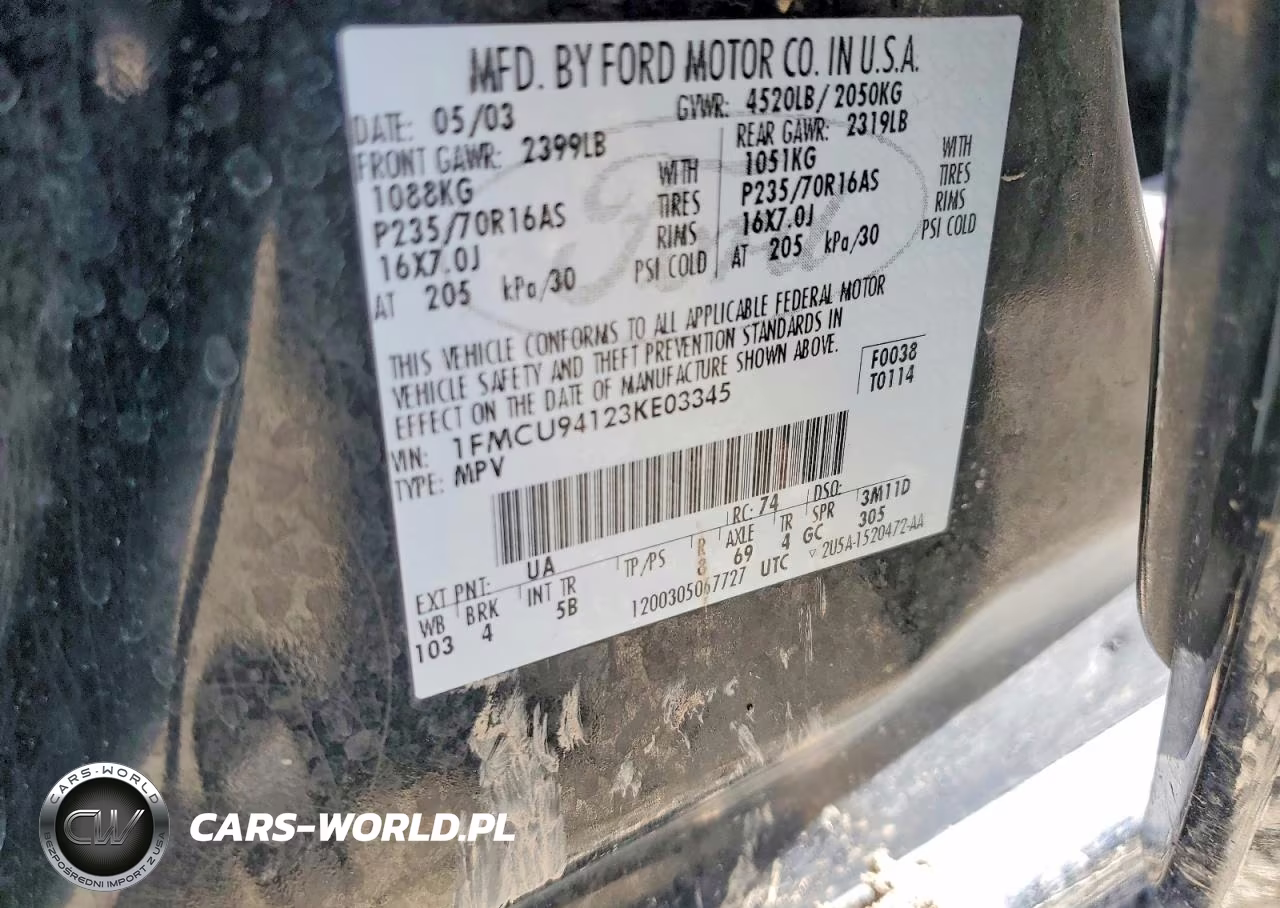 2003 Ford Escape Limited VIN:1FMCU94123KE03345 - 14