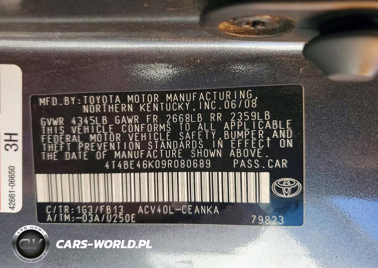 2009 Toyota Camry Le VIN:4T4BE46K09R080689 - 12