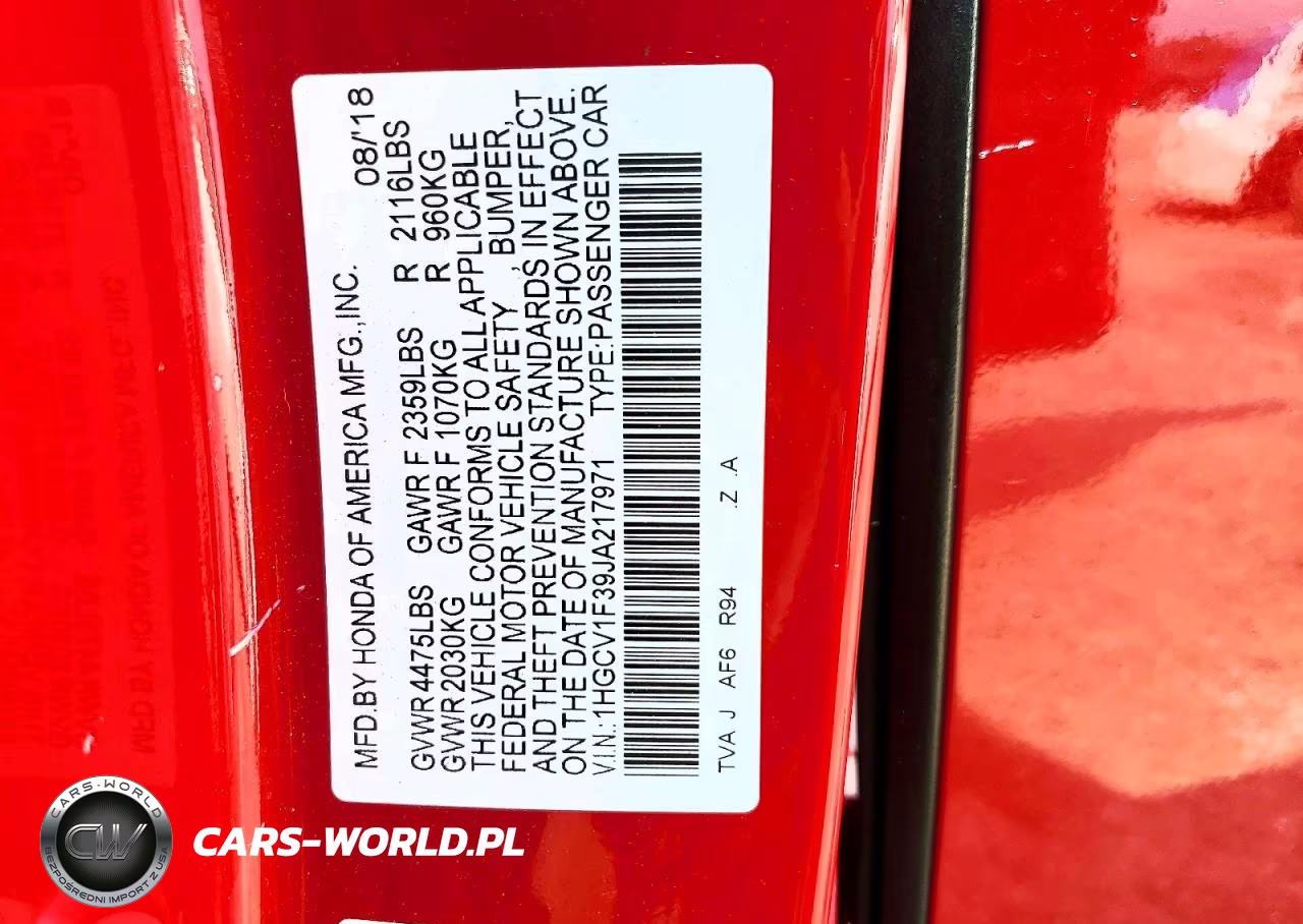 2018 Honda Accord Sport VIN:1HGCV1F39JA217971 - 12