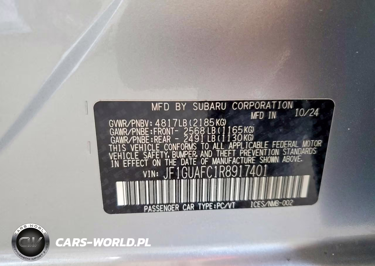 2024 Subaru Impreza Sport VIN:JF1GUAFC1R8917401 - 14