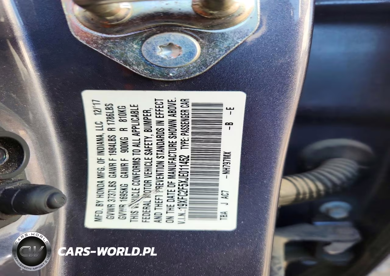 2018 Honda Civic Lx VIN:19XFC2F5XJE011452 - 12