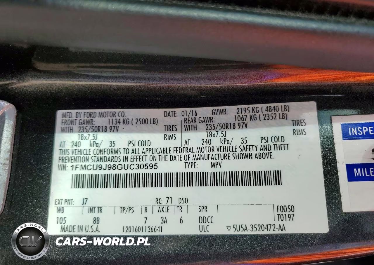 2016 Ford Escape Titanium VIN:1FMCU9J98GUC30595 - 13