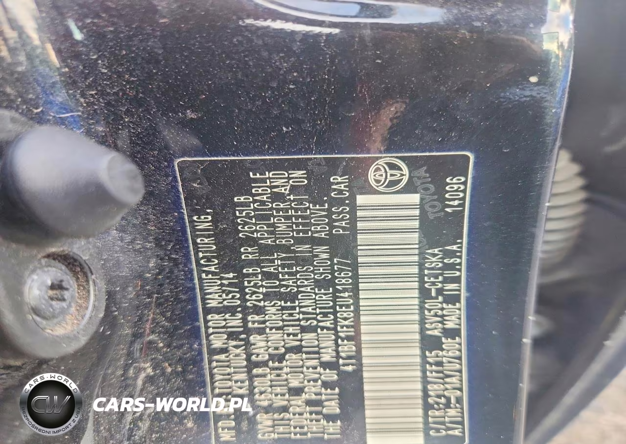 2014 Toyota Camry Se VIN:4T1BF1FK8EU418677 - 12