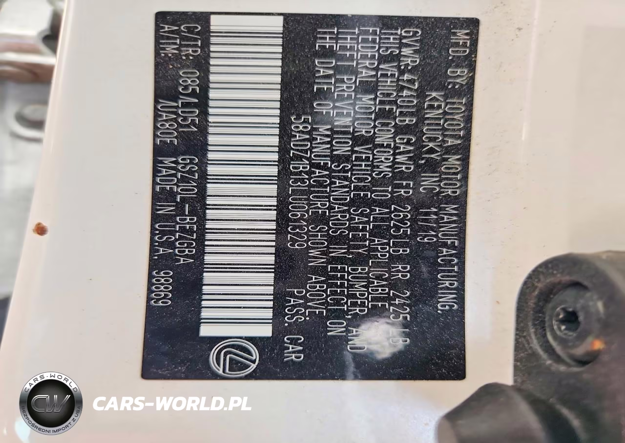 2020 Lexus Es 350 VIN:58ADZ1B13LU061329 - 13