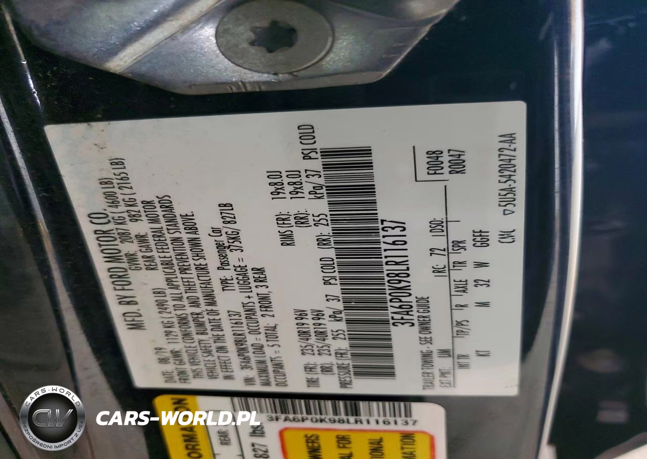 2020 Ford Fusion Titanium VIN:3FA6P0K98LR116137 - 12