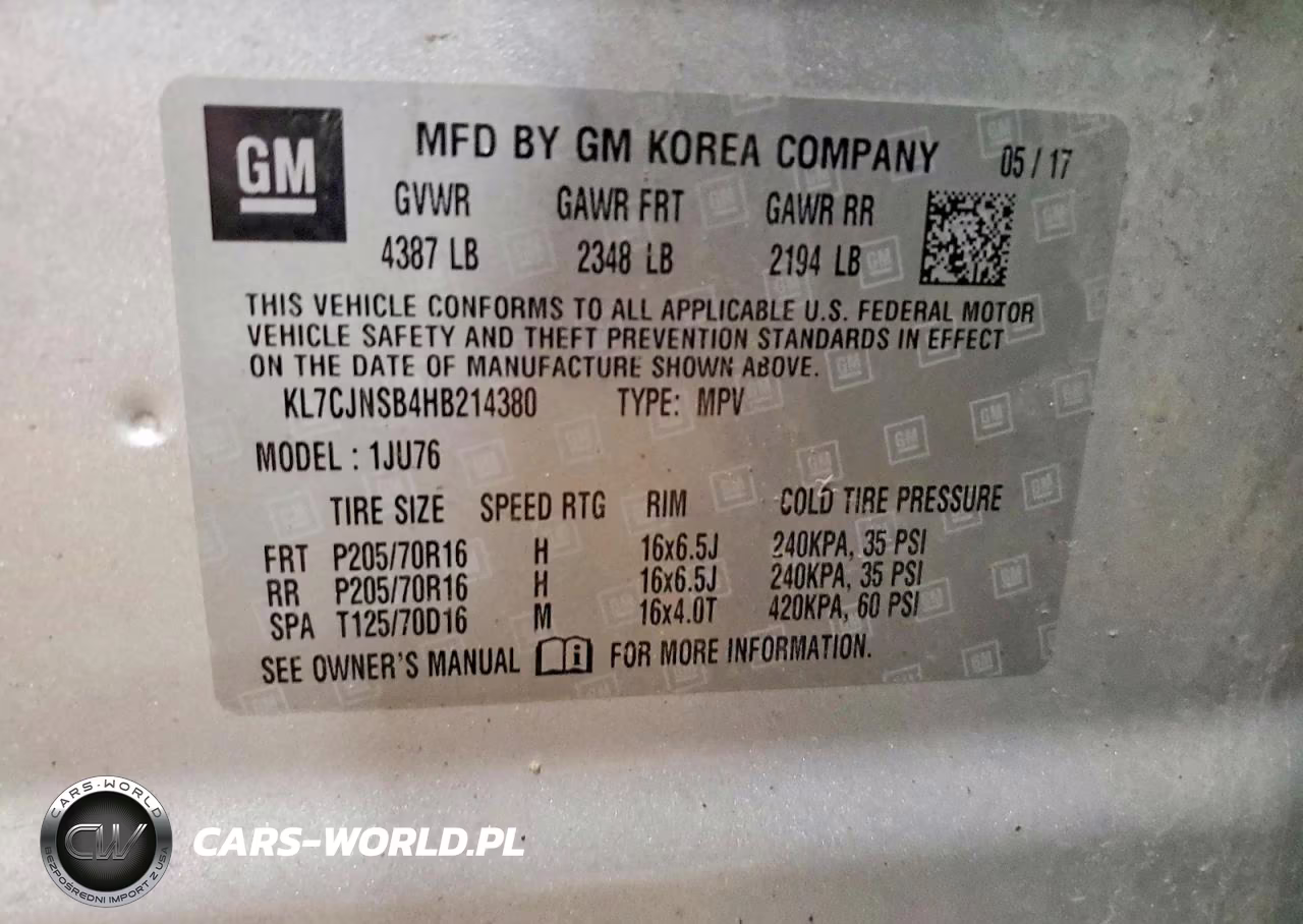 2017 Chevrolet Trax Ls VIN:KL7CJNSB4HB214380 - 13