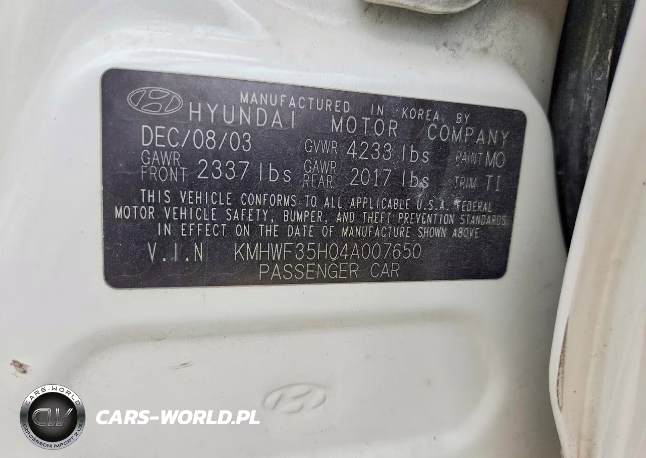 2004 Hyundai Sonata Gls VIN:KMHWF35H04A007650 - 12