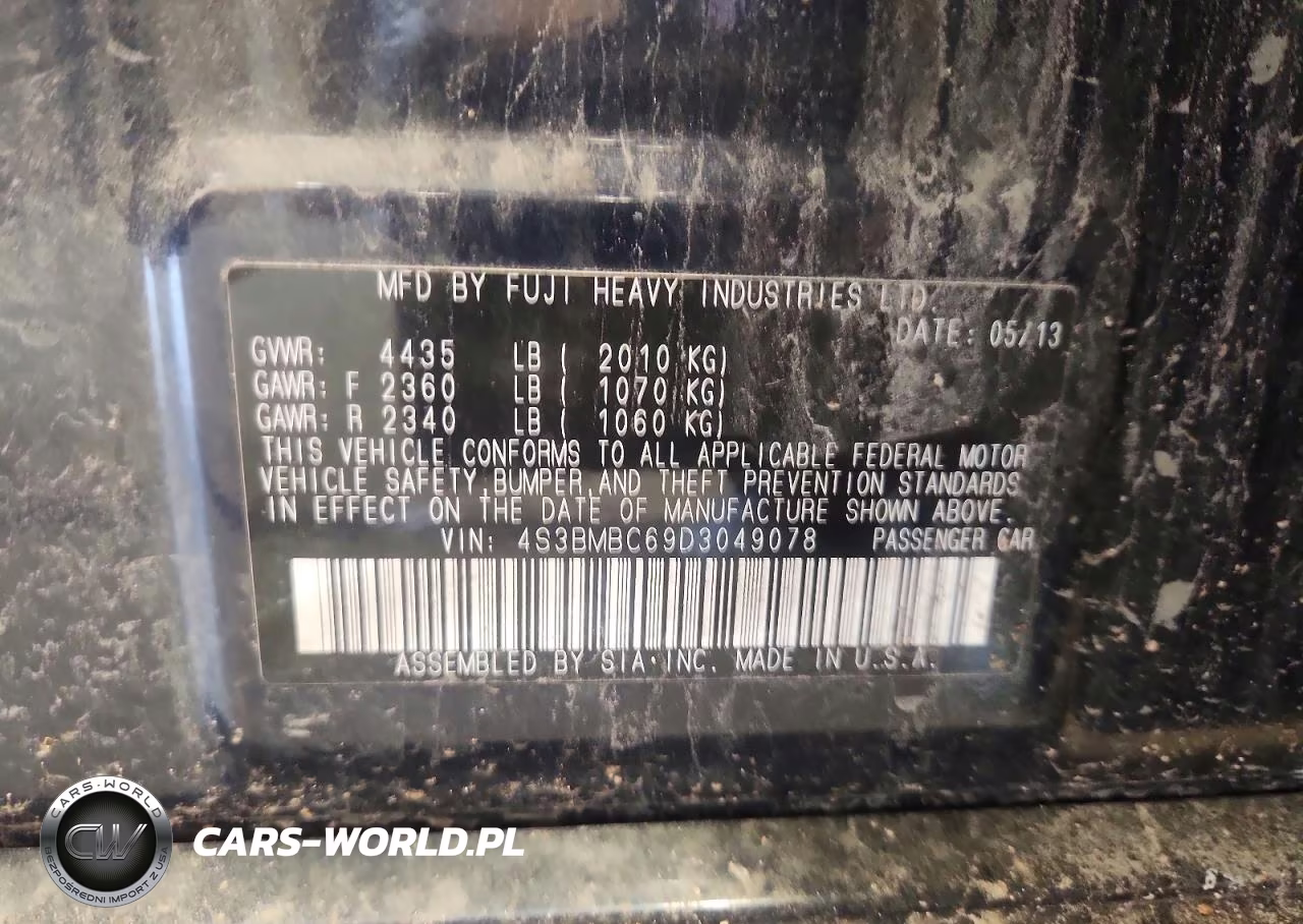 2013 Subaru Legacy 2.5I Premium VIN:4S3BMBC69D3049078 - 12