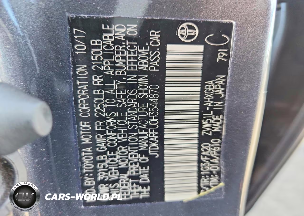 2017 Toyota Prius Three VIN:JTDKARFU0H3544870 - 12