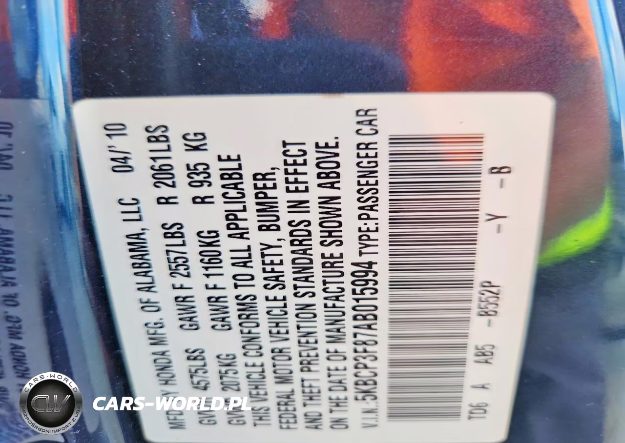 2010 Honda Accord Exl VIN:5KBCP3F87AB015994 - 12