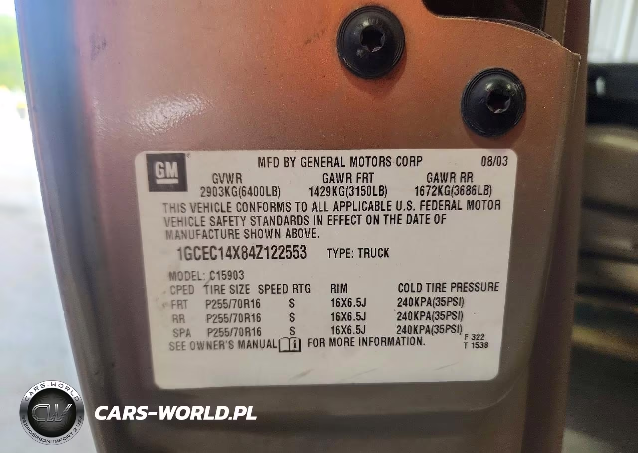 2004 Chevrolet Silverado C1500 VIN:1GCEC14X84Z122553 - 12