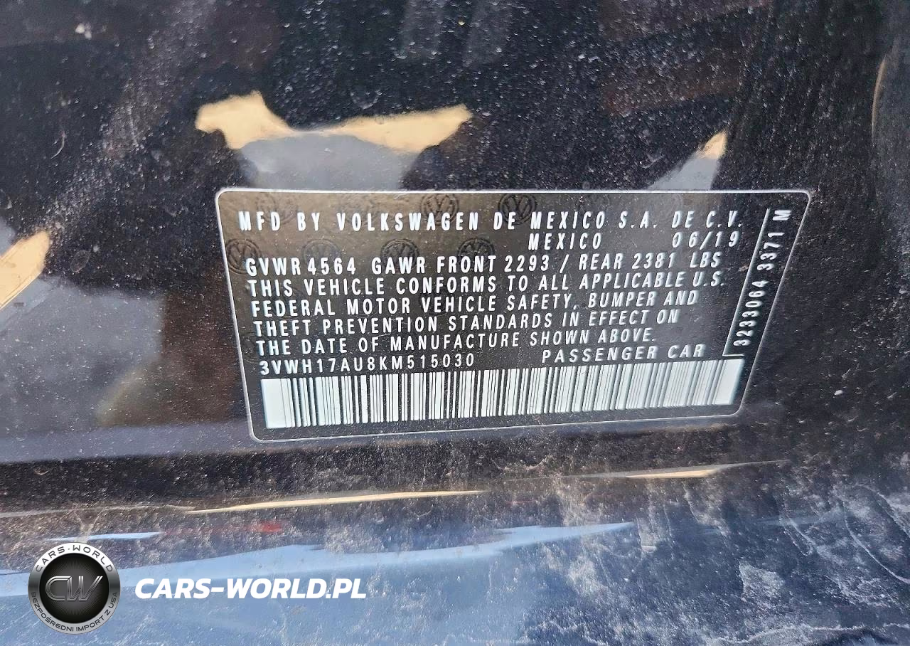 2019 Volkswagen Golf Alltrack S VIN:3VWH17AU8KM515030 - 12