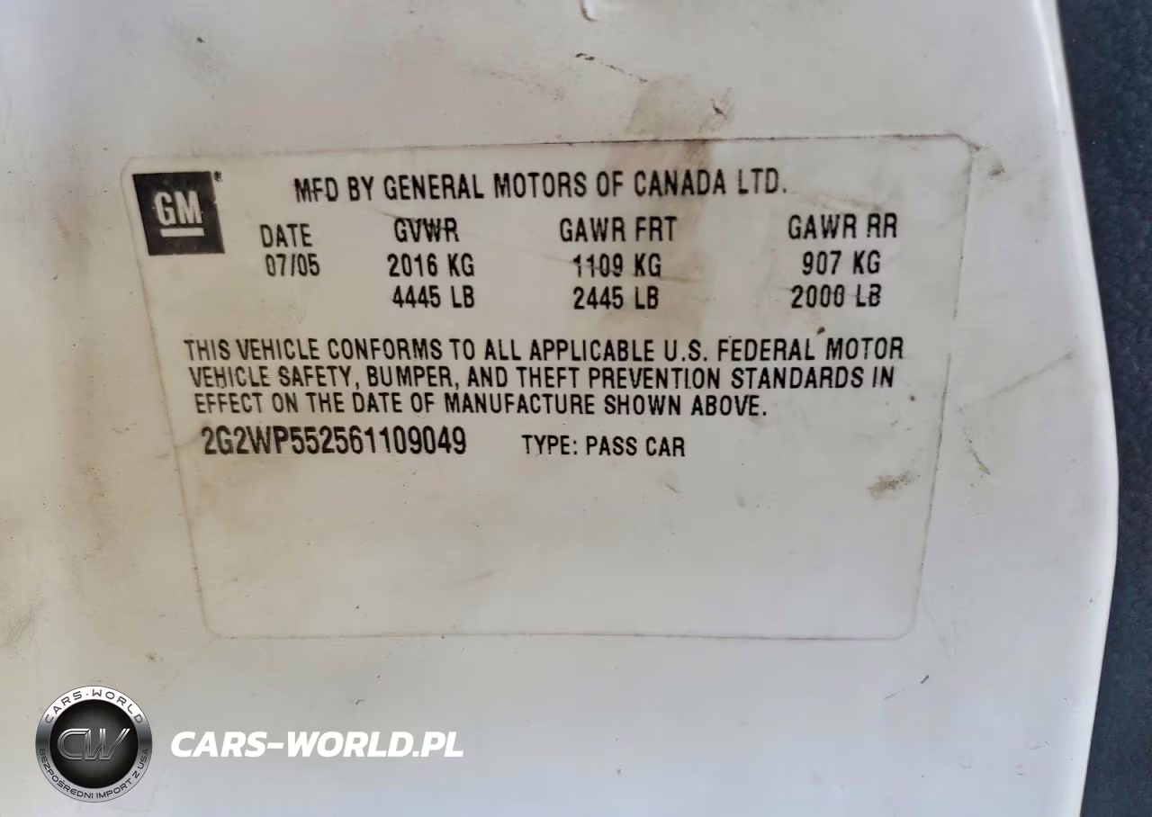 2006 Pontiac Grand Prix VIN:2G2WP552561109049 - 12