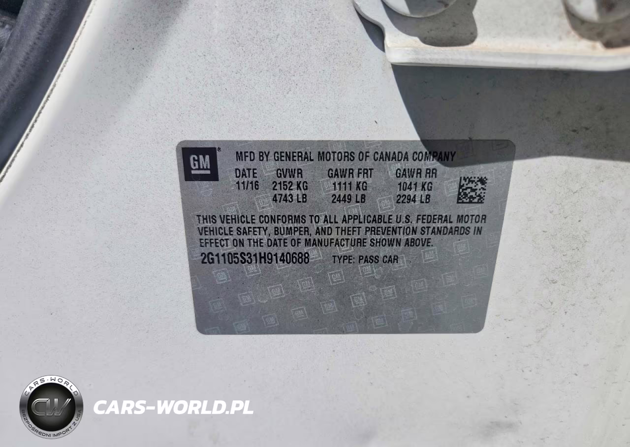 2017 Chevrolet Impala Lt VIN:2G1105S31H9140688 - 12
