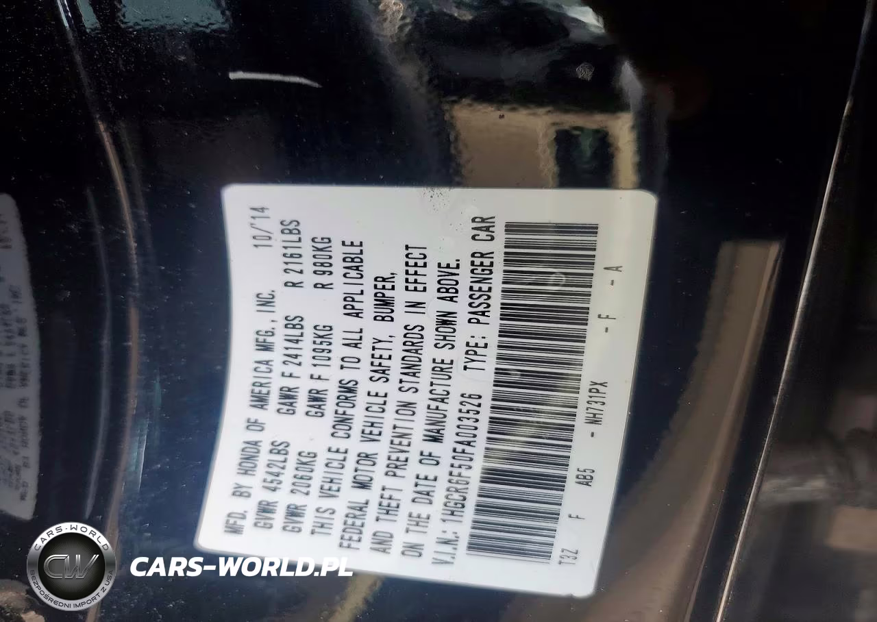 2015 Honda Accord Hybrid Exl VIN:1HGCR6F50FA003526 - 12
