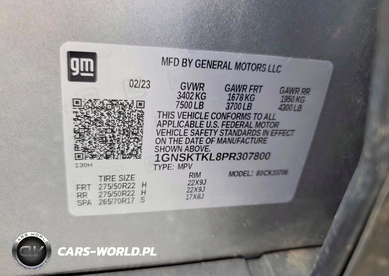 2023 Chevrolet Tahoe K1500 High Country VIN:1GNSKTKL8PR307800 - 13