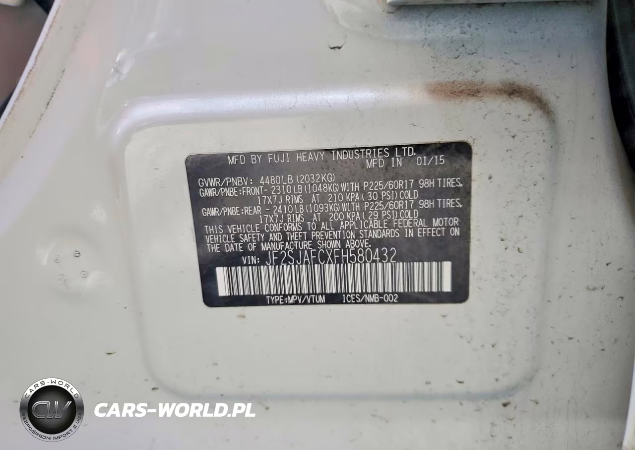 2015 Subaru Forester 2.5I Premium VIN:JF2SJAFCXFH580432 - 12